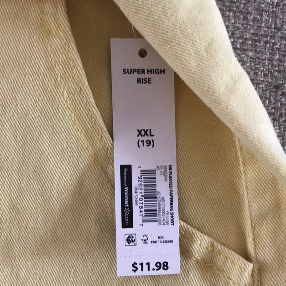 No Boundaries Yellow Denim Super High Rise Shorts - Picture 3 of 5